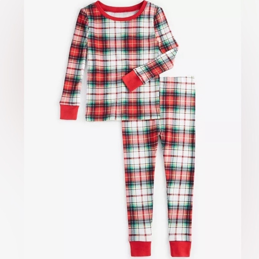 Holiday Lane Kids Christmas Pajama Set
Red Plaid Cotton Snug Fit NWT 3T
